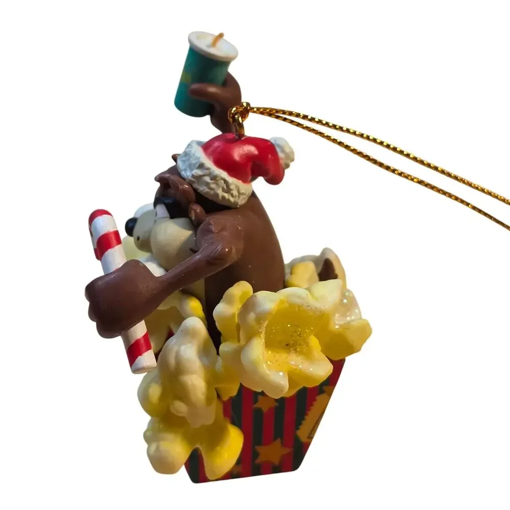 1997 Vintage Looney Tunes Taz Popcorn Basket Christmas Ornaments Matrix Lot
